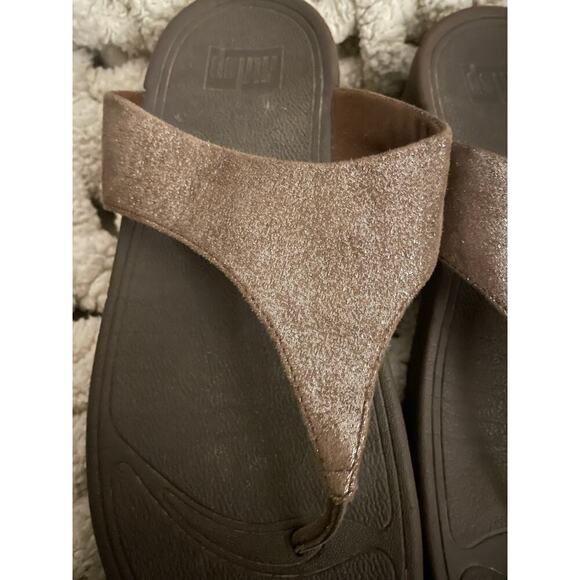 FitFlop Women's Lulu Thong Sandals Bronze Shimmer Size 9 Casual - Picture 2 of 6